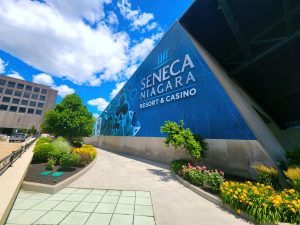outside Seneca Niagara Resort and Casino. Marketing Tech is proud to provide services to Seneca Niagara Resort and Casino providing large format printing